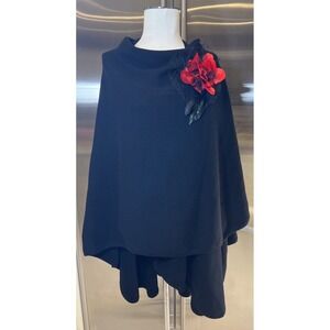 Berk Burlington Arcade London 100% Geelong Lambswool Wrap Shawl Black Scotland